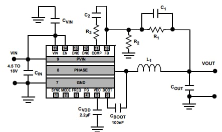 原理图 - Renesas Electronics ISL85009同步降压稳压器